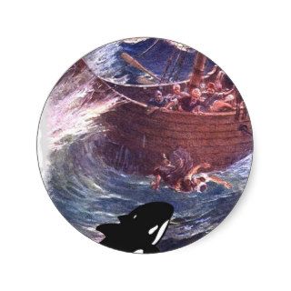 Jonah 117   Jonah and the Whale Round Sticker