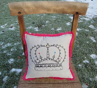 a crown for a queen cushion by lizzie prestt designs