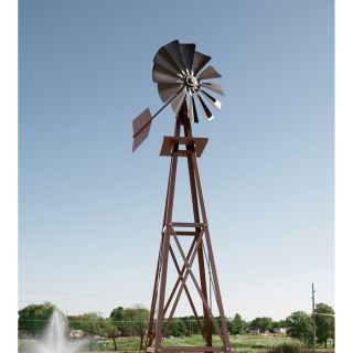Outdoor Water Solutions Ornamental Backyard Windmill — Bronze, 8ft.3in.H, Model# BYW0057  Lawn Ornaments   Fountains