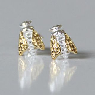 honeybee stud earrings by strange of london jewellery