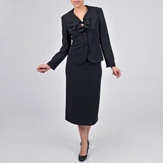 Signature by Larry Levine Women's Ruffle Front Skirt Suit Signature by Larry Levine Skirt Suits