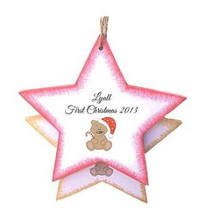 personalised baby's 1st christmas star by rose cottage