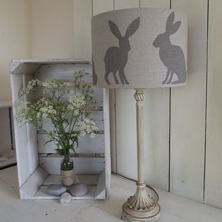 country hare irish linen lampshade by rustic country crafts