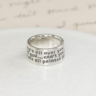 personalised sterling silver message ring by notes