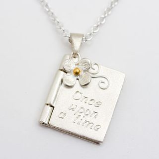 once upon a time personalised book locket by carole allen silver jewellery