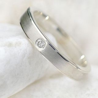 diamond wedding ring in sterling silver by lilia nash jewellery