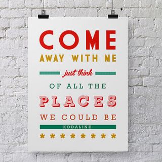 'kodaline' typography print by oakdene designs