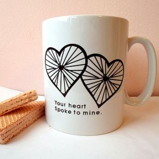 'hearts spoke' valentines day mug by kelly connor designs knitting bags and gifts