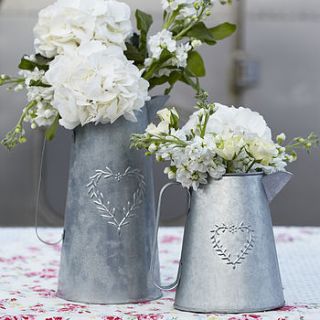 galvanised jugs by retreat home