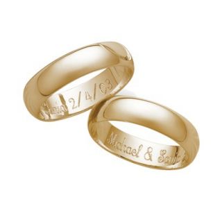 Gold Over Sterling Silver Personalized 5Mm. Band