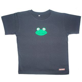 hand appliqued organic frog t shirt by clever togs