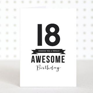 'awesome 18' birthday card by doodlelove