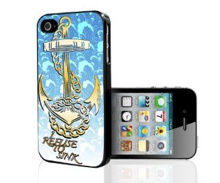 I Refuse To Sink Anchor with Blue Background iPhone 5 Hard Case Cover Cell Phones & Accessories