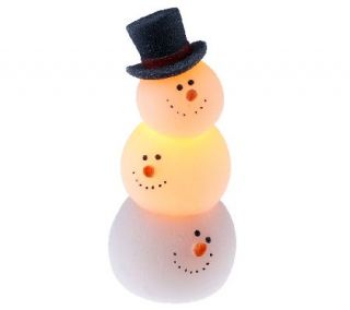Candle Impressions 7 Stacked Snowman Flameless Candle w/ Timer —