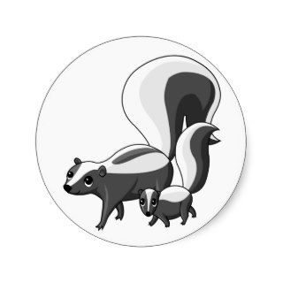 Tater and Tot the Skunks Round Sticker