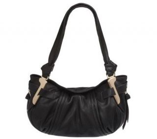 B. Makowsky Glove Leather Flap Top Shoulder Bag w/ Zipper Pockets —