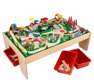Train Table with Three Bins and 120 Piece Set by KidKraft —