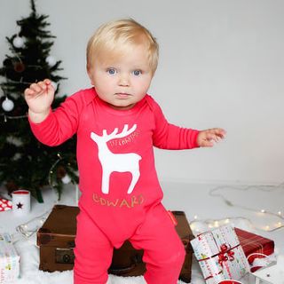 personalised 'rudolf first christmas'' romper by jack spratt baby