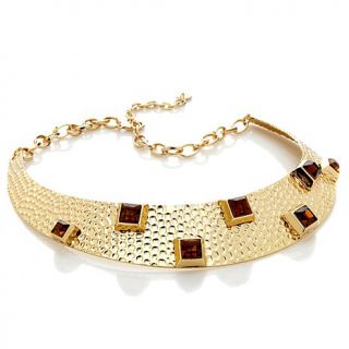 R.J. Graziano "Society Style" Goldtone Hammered Collar Necklace