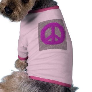 Fuchsia Painted Splat Peace Sign Dog Shirt
