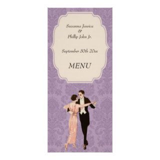 Wedding Menu 1920's Theme Custom Rack Cards