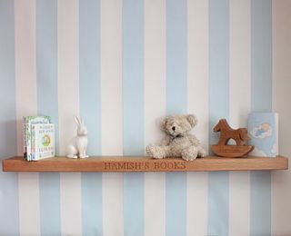 personalised oak floating shelf by house of carvings and gifts