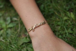 gold plated 'truly blessed' bracelet by evj