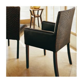 Hudson Woven Back Arm Chair in Dark Brown