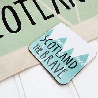 scotland the brave set of two coasters by gillian kyle
