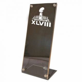 Super Bowl XLVIII Clear Acrylic Stand Up Ticket Holder Display