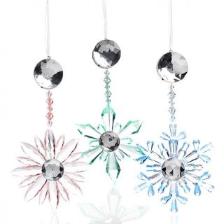 Set of 3 Acrylic Color Changing Snowflake Ornaments