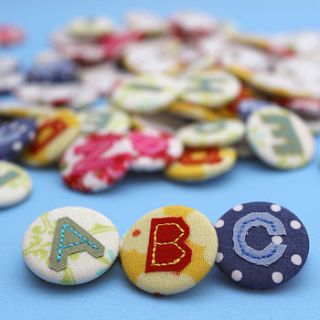 personalised fabric alphabet badge by 2 green monkeys