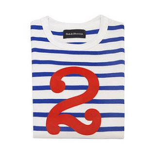 age/number kids t shirt french breton by bob & blossom ltd