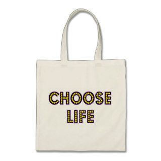 Choose Life Neon Letters Canvas Bags