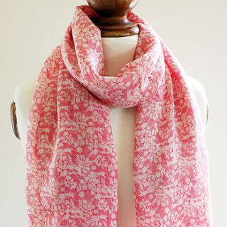 red lace pure wool scarf by highland angel