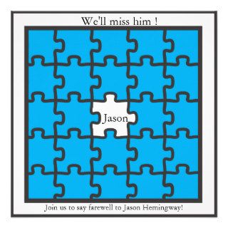 Missing piece  farewell party invitations