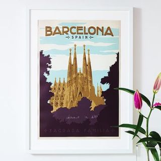 'barcelona' travel poster by i heart travel art.
