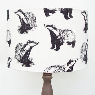 hand printed badger lampshade by whinberry & antler