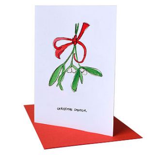 'christmas smooch' christmas card by blank inside