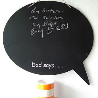 personalised speech bubble chalkboard by seahorse