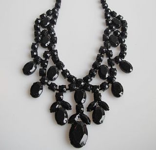 black gem statement necklace by molly & pearl