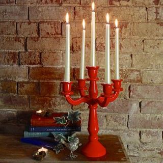 red wood five arm candelabra by lisa angel homeware and gifts