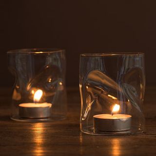 set of two wabi sabi glass votives by the flower studio