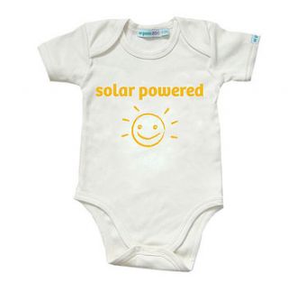 organic 'solar powered' babygrow by mudpies and butterflies