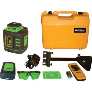 Johnson Level & Tool Electronic Self-leveling Rotary Laser Level with GreenBrite Technology, Model# 40-6543  Laser Levels