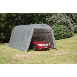 ShelterLogic 12-Ft.W Round-Style Instant Garage — 20ft.L x 13ft.W x 10ft.H, 1 5/8in. Frame, Gray, Model# 73332  Round Style Instant Garages