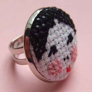 cross stitch dolly girl ring by magasin