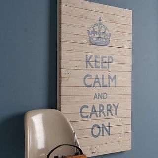 'keep calm and carry on' sign by box brownie trading