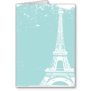 Blue Eiffel Tower Wedding Thank You Cards
