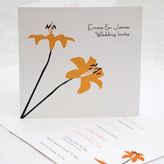 tiger lilly wedding invites by cherrygorgeous